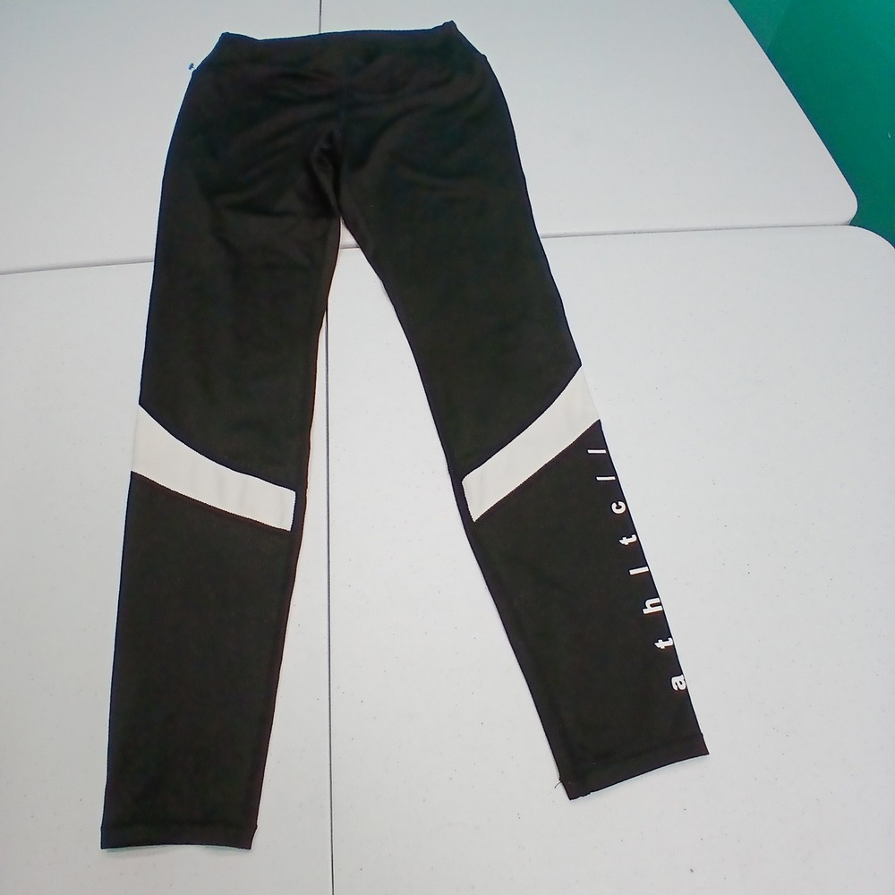 H&M Sport Leggings M Black White Colorblock High Waist Athletic Graphic Gymwear